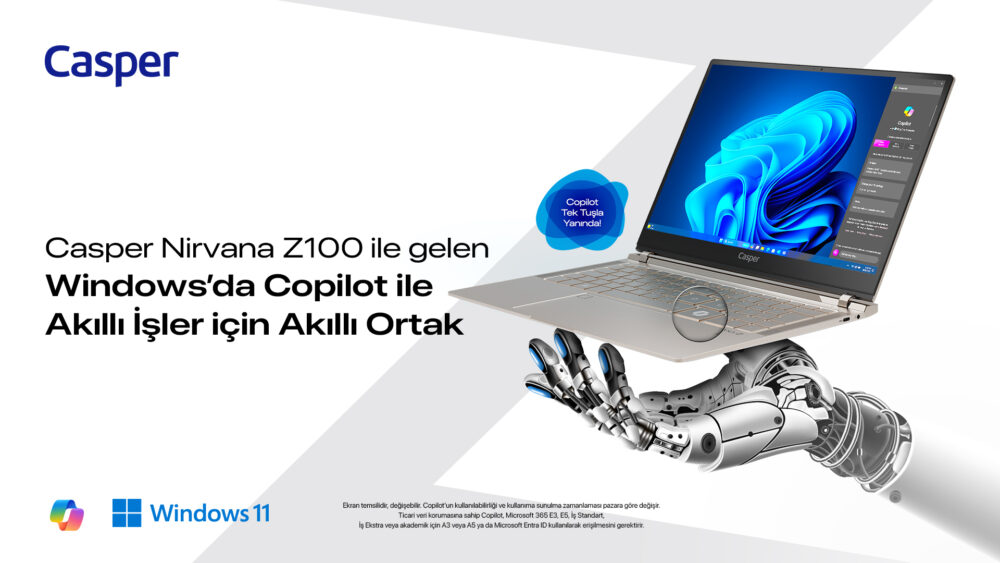 Casper Nirvana Sunar Windows da Copilot I  le I  s   te Yapay Zeka