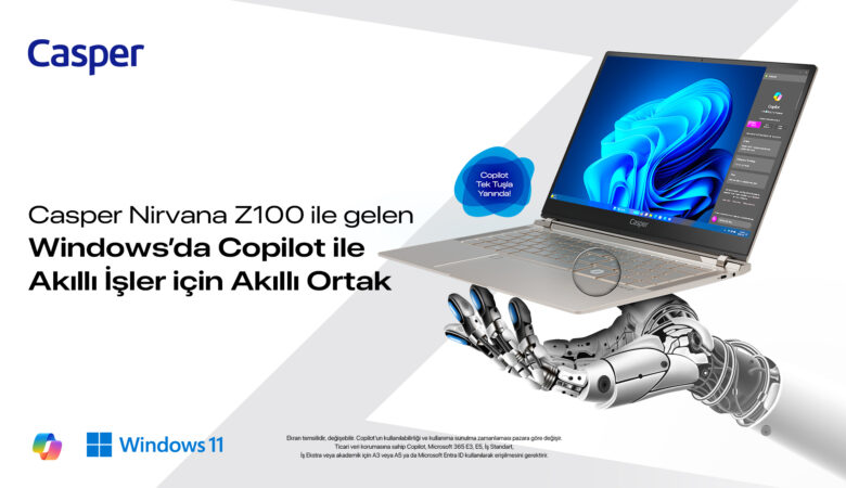 Casper Nirvana Sunar Windows da Copilot I  le I  s   te Yapay Zeka